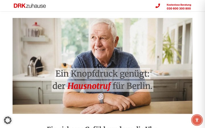 Screenshot der Website drk-notrufsysteme.berlin