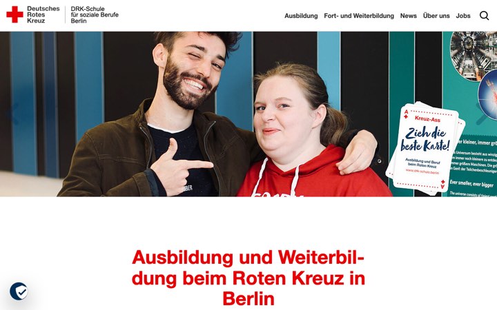 Screenshot der Website drk-schule.berlin
