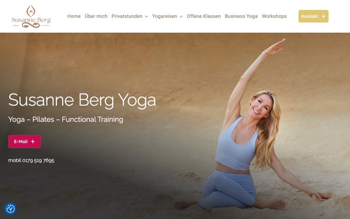 Screenshot der Website susanneberg-yoga.de