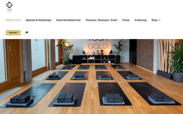 Screenshot der Website yoga-gold.com